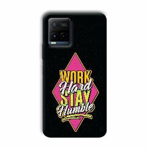 Work Hard Quote Phone Customized Printed Back Cover for Vivo Y21