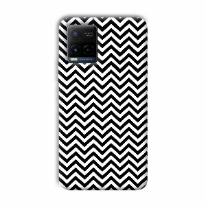 Black White Zig Zag Phone Customized Printed Back Cover for Vivo Y21