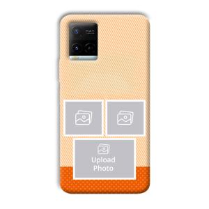 Orange Background Customized Printed Back Cover for Vivo Y21G