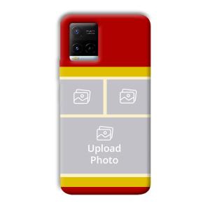 Red Yellow Collage Customized Printed Back Cover for Vivo Y21G