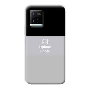 Black & Grey Customized Printed Back Cover for Vivo Y21G
