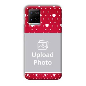 White Hearts Customized Printed Back Cover for Vivo Y21G