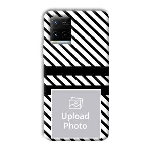 White Black Customized Printed Back Cover for Vivo Y21G