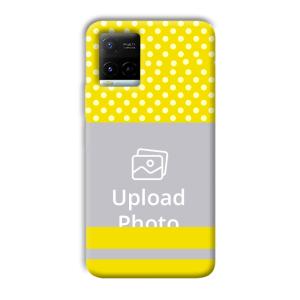 White & Yellow Customized Printed Back Cover for Vivo Y21G