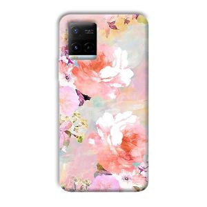 Floral Canvas Phone Customized Printed Back Cover for Vivo Y21G