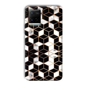 Black Cubes Phone Customized Printed Back Cover for Vivo Y21G