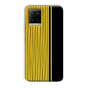 Yellow Black Design Phone Customized Printed Back Cover for Vivo Y21G