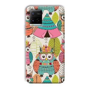 Fancy Owl Phone Customized Printed Back Cover for Vivo Y21G