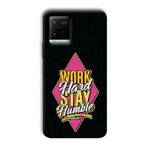 Work Hard Quote Phone Customized Printed Back Cover for Vivo Y21G