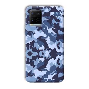 Blue Patterns Phone Customized Printed Back Cover for Vivo Y21G