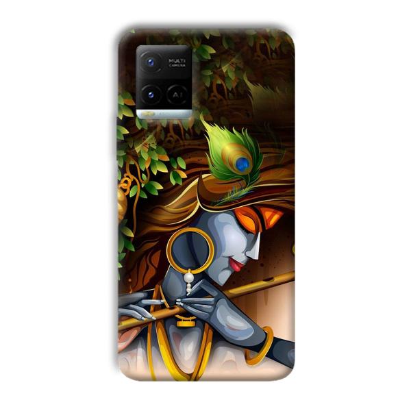 Krishna & Flute Phone Customized Printed Back Cover for Vivo Y21G