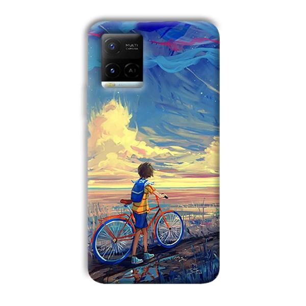 Boy & Sunset Phone Customized Printed Back Cover for Vivo Y21G