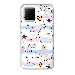 Unicorn Pattern Phone Customized Printed Back Cover for Vivo Y21G