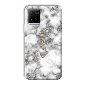 Grey White Design Phone Customized Printed Back Cover for Vivo Y21G