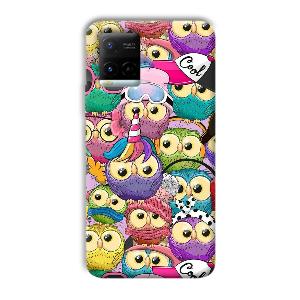 Colorful Owls Phone Customized Printed Back Cover for Vivo Y21G