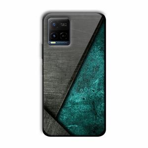 Aqua Green Customized Printed Glass Back Cover for Vivo Y21