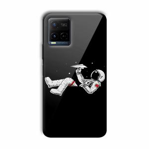 Lazy Astronaut Customized Printed Glass Back Cover for Vivo Y21