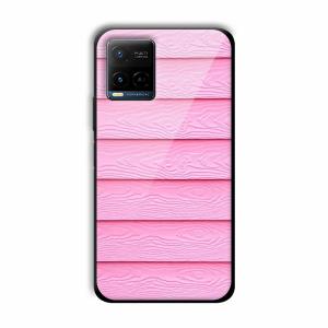 Pink Waves Customized Printed Glass Back Cover for Vivo Y21