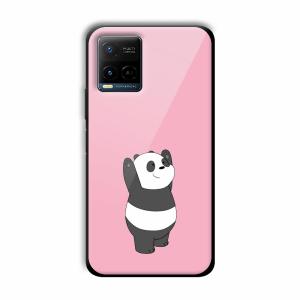 Pink Panda Customized Printed Glass Back Cover for Vivo Y21