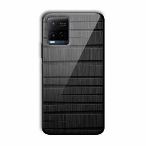 Black Wooden Pattern Customized Printed Glass Back Cover for Vivo Y21