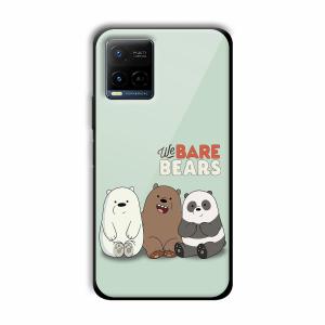 We Bare Bears Customized Printed Glass Back Cover for Vivo Y21