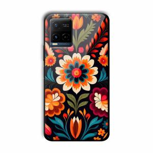 Flowers Customized Printed Glass Back Cover for Vivo Y21