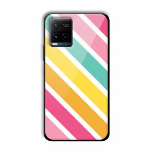 Solid Stripes Customized Printed Glass Back Cover for Vivo Y21