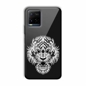 Angry Lion Customized Printed Glass Back Cover for Vivo Y21