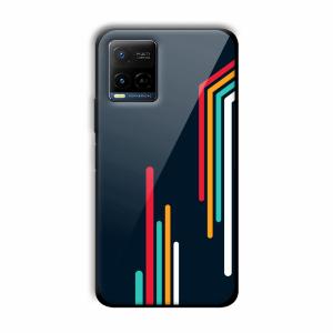 Colorful Stripes Customized Printed Glass Back Cover for Vivo Y21