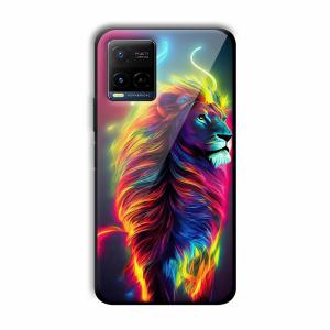 Neon Lion Customized Printed Glass Back Cover for Vivo Y21