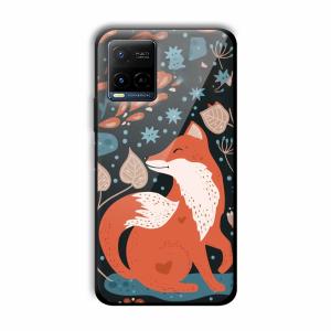 Cute Fox Customized Printed Glass Back Cover for Vivo Y21