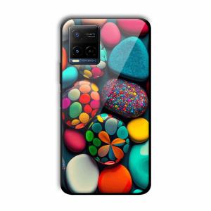 Colored Pebbles Customized Printed Glass Back Cover for Vivo Y21