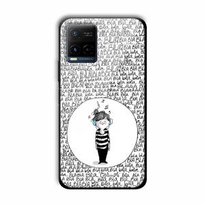 Bla Bla Customized Printed Glass Back Cover for Vivo Y21