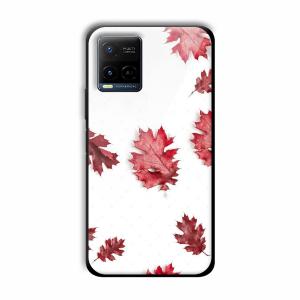 Red Leaves Customized Printed Glass Back Cover for Vivo Y21