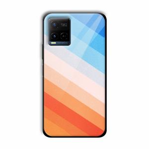 Colorful Stripes Customized Printed Glass Back Cover for Vivo Y21