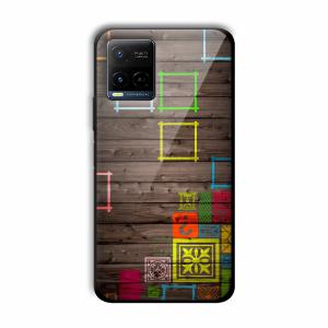 Wooden Pattern Customized Printed Glass Back Cover for Vivo Y21