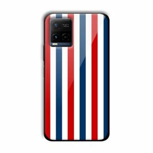 Red and Blue Customized Printed Glass Back Cover for Vivo Y21
