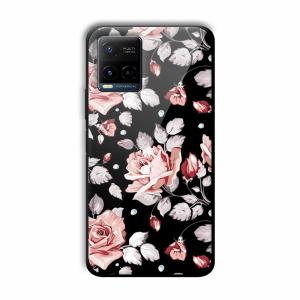 Flowery Design Customized Printed Glass Back Cover for Vivo Y21