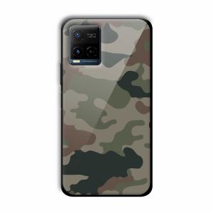 Green Camo Customized Printed Glass Back Cover for Vivo Y21