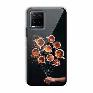 Coffee Cups Customized Printed Glass Back Cover for Vivo Y21