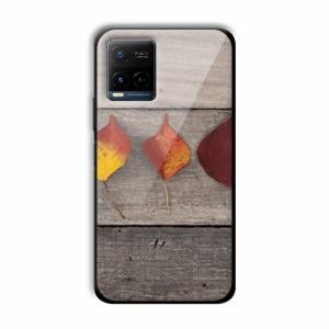 Rusty Leaves Customized Printed Glass Back Cover for Vivo Y21