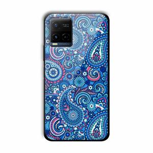 Blue Pattern Customized Printed Glass Back Cover for Vivo Y21