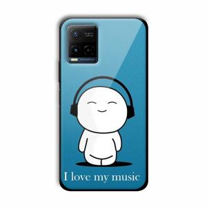 I Love my Music Customized Printed Glass Back Cover for Vivo Y21