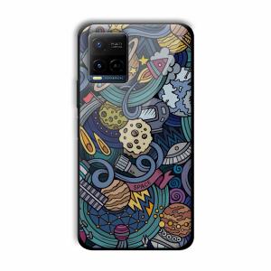 Space Graffiti Customized Printed Glass Back Cover for Vivo Y21