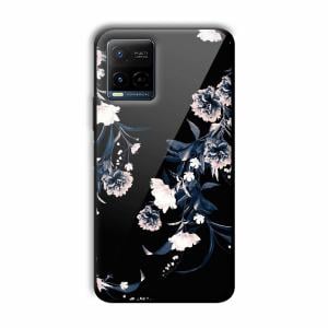 Dark Flowers Customized Printed Glass Back Cover for Vivo Y21