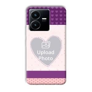 Purple Hearts Customized Printed Back Cover for Vivo Y22