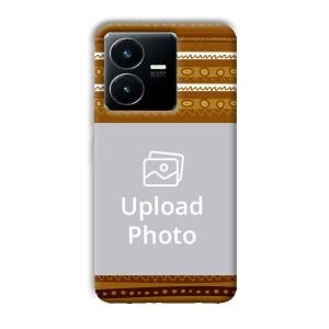 Brown Lines Customized Printed Back Cover for Vivo Y22