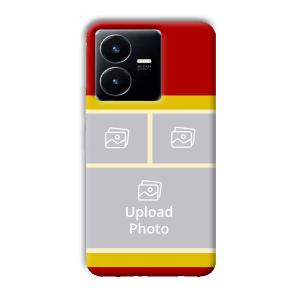 Red Yellow Collage Customized Printed Back Cover for Vivo Y22