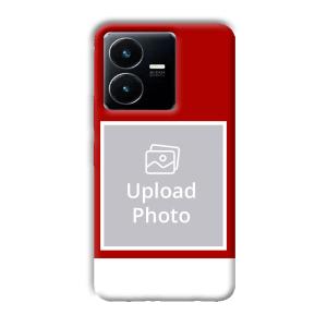 Red & White Customized Printed Back Cover for Vivo Y22