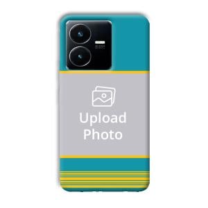 Yellow Blue Design Customized Printed Back Cover for Vivo Y22